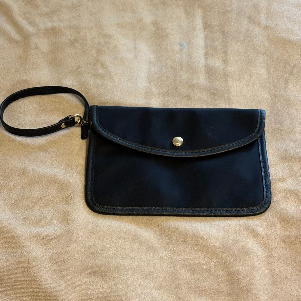 Michael Kors Wristlet Black Nylon Snap Envelope Pouch Purse Clutch - Picture 1 of 8